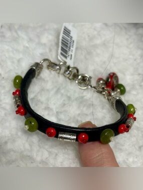 Brighton, newest tags, leather, pagoda, silver plated bracelet